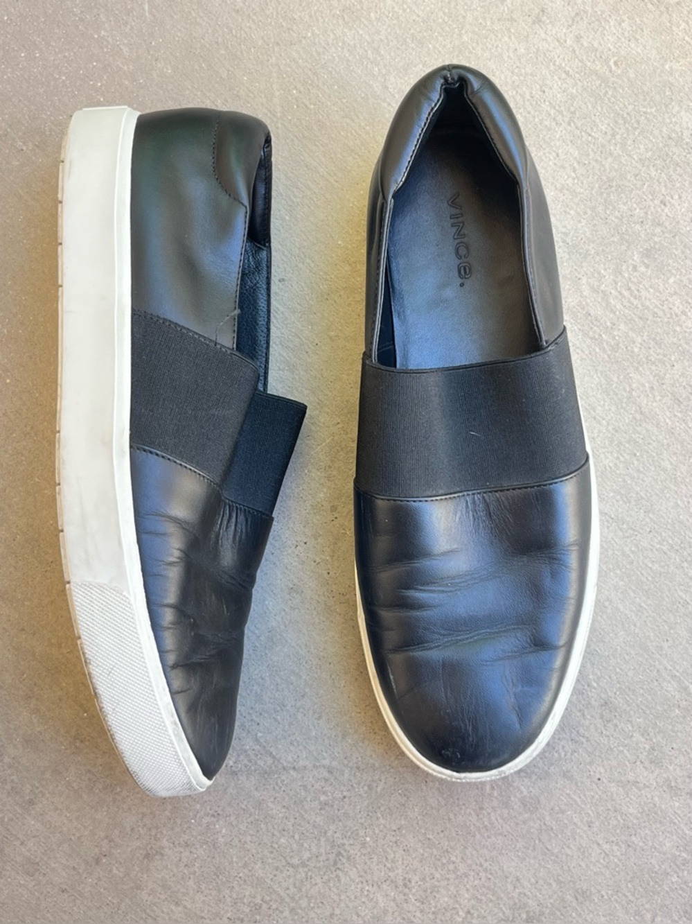 VINCE black leather sneakers 8